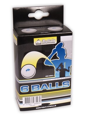 Tafeltennisballen Buffalo 3* Competitie 6st. Celluloidvrij Tafeltennisballen Buffalo 3* Competitie 6st. Celluloidvrij