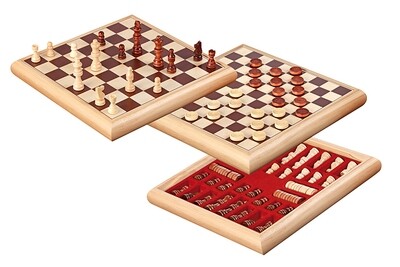 PHILOS houten schaak-dam set 32x32cm PHILOS houten schaak-dam set 32x32cm