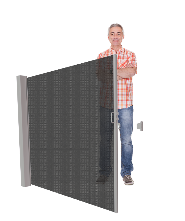 Inova uittrekbaar windscherm met zonwering ≤ 185 cm.