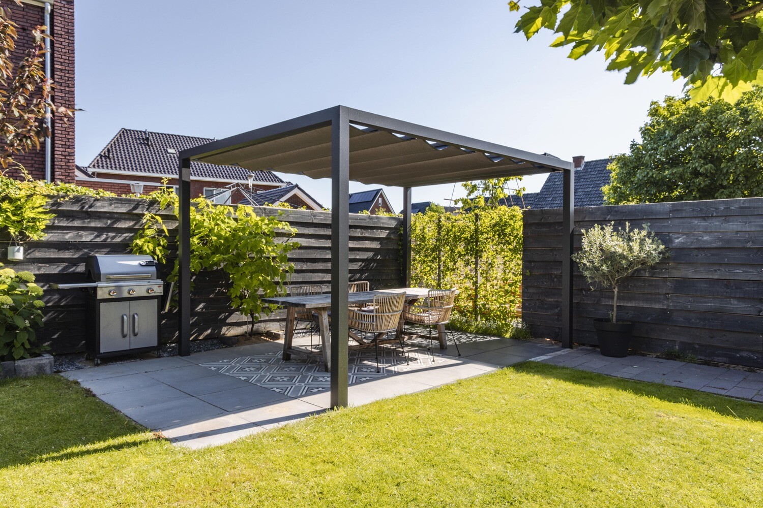 Aluminium pergola 3 x 3 m incl. Solem