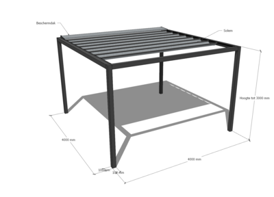 Aluminium pergola 4 x 4 m incl. Solem