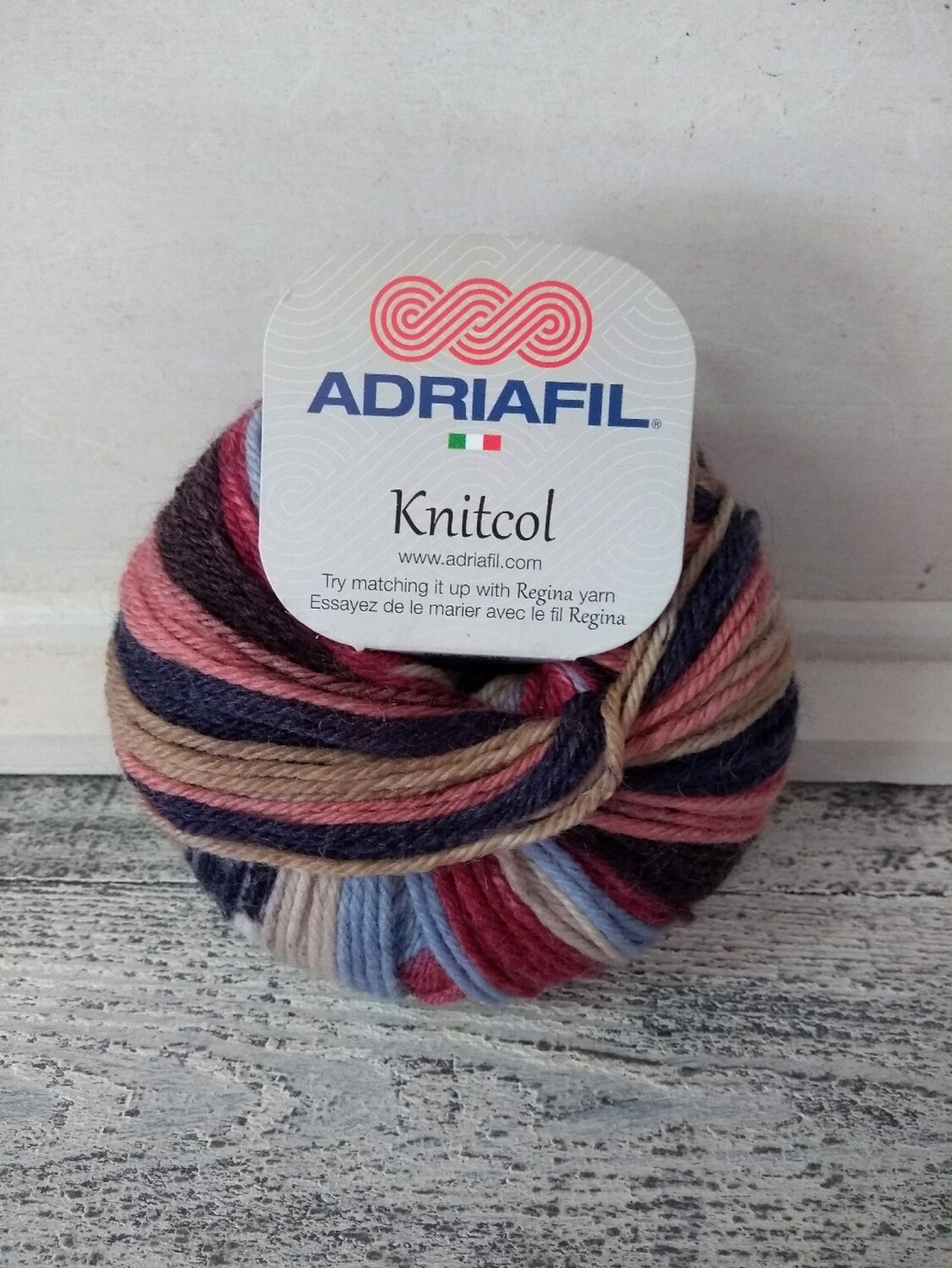Knitcol Beige-donker blauw-bordeaux