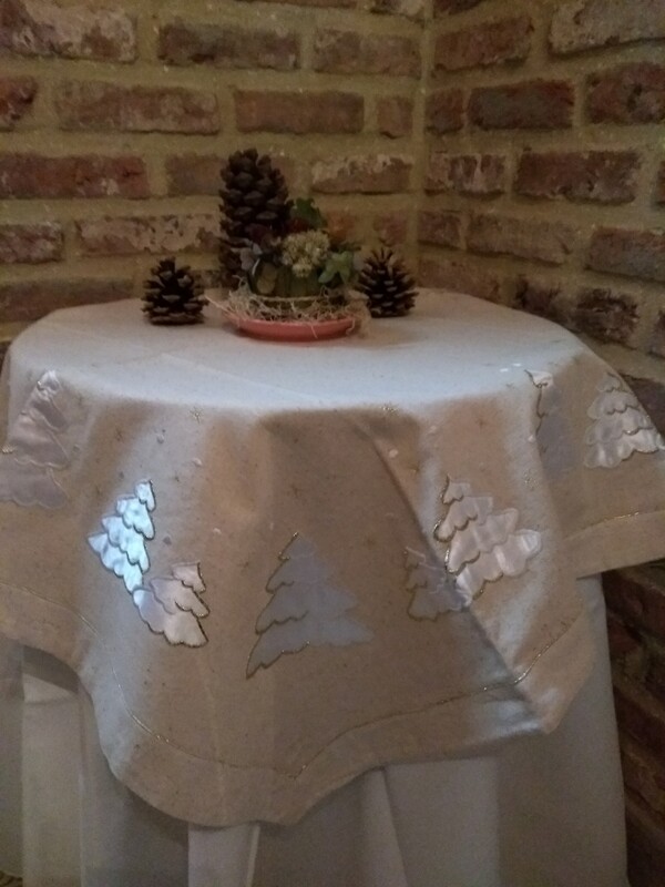 Talelnappe Beige boord kerstboom