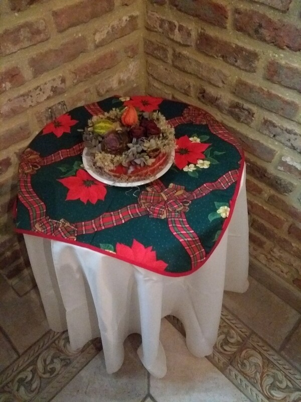 Tafelnappe vierkant kerstroos