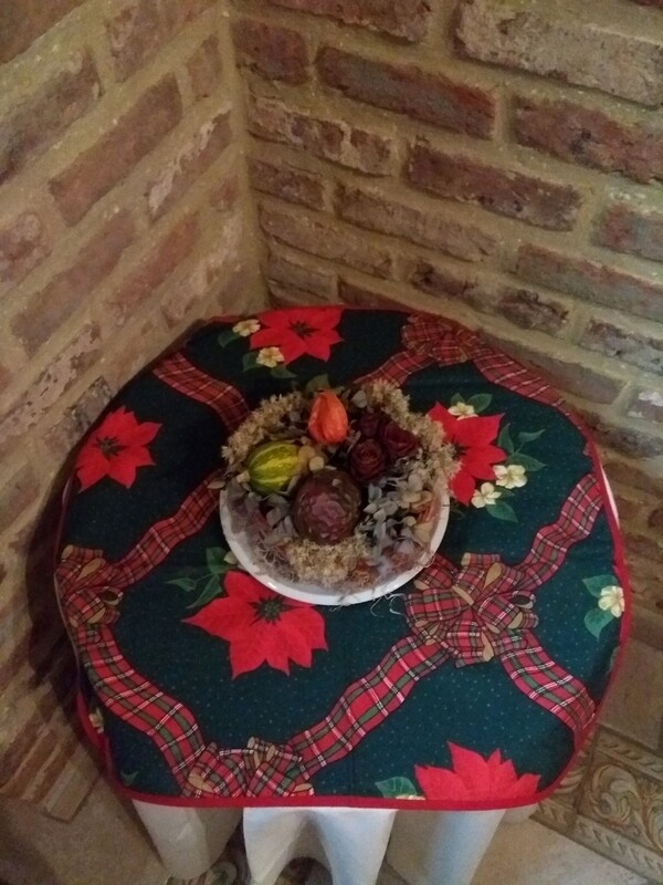 Tafelnappe vierkant kerstroos