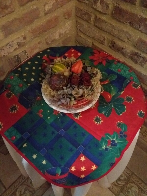 Tafelnappe vierkant kerst groen blauw rood