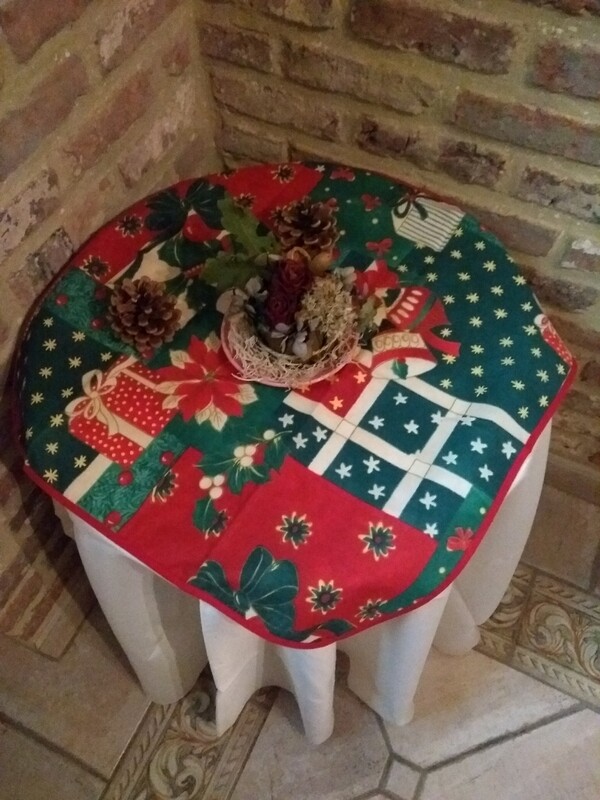 Tafelnappe vierkant kerst groen rood
