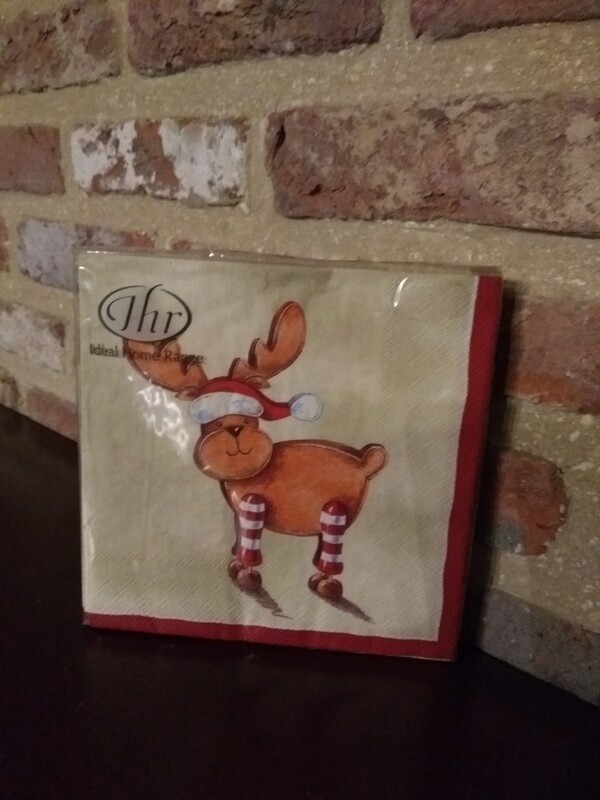 Servietten groot rendier kerstmuts