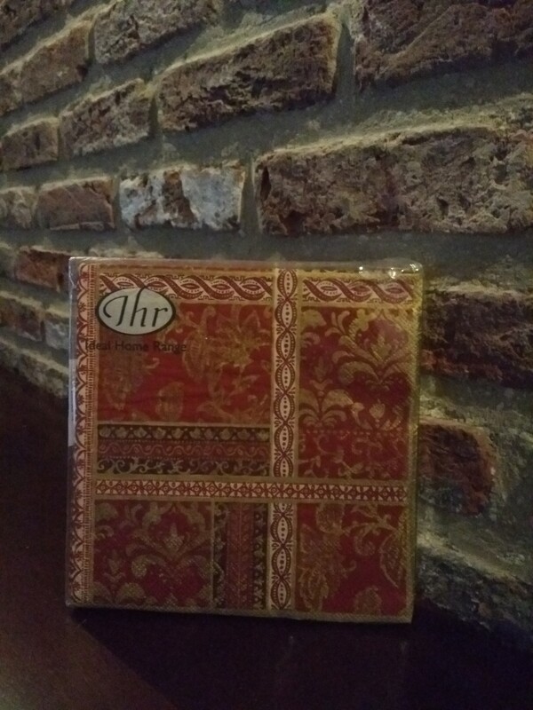 Servietten groot rood en goud motief