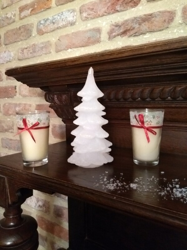 Kaars kerstboom wit