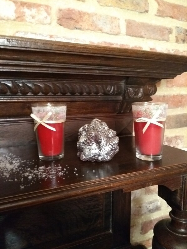 Kaars in glas rood