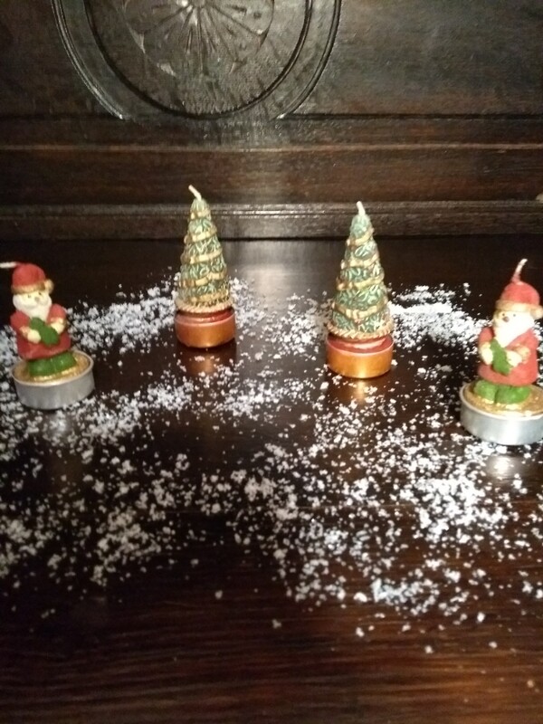Theelicht kerstman set van 6 stuks