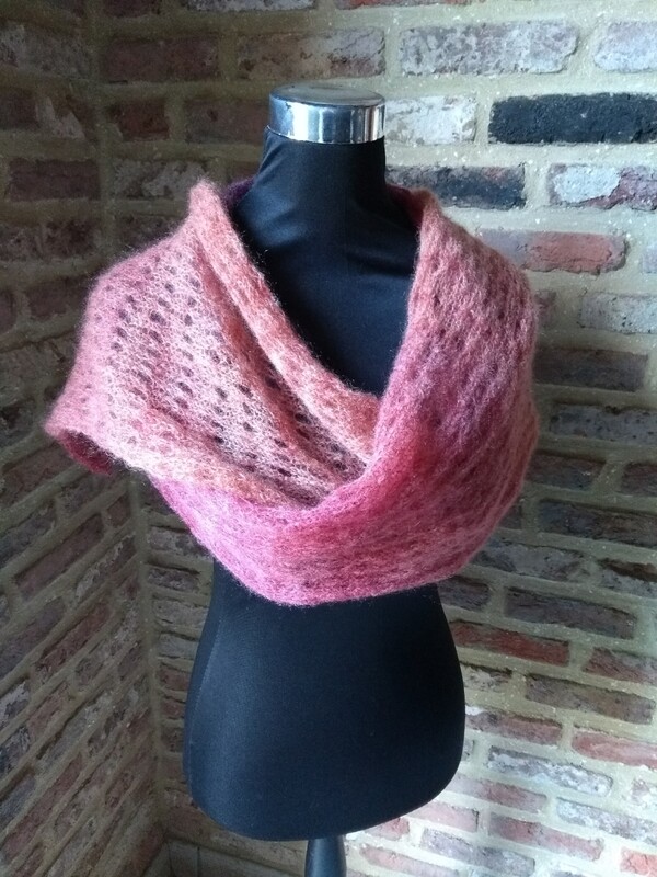 Fijne sjaal Mohair Vieux roze Roze