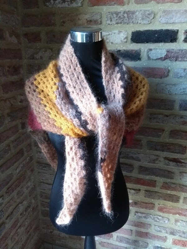 Omslagsjaal Mohair Herfstkleuren