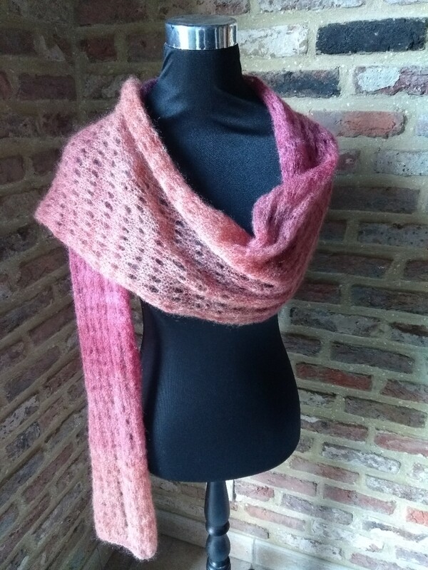Fijne sjaal Mohair Vieux roze Roze
