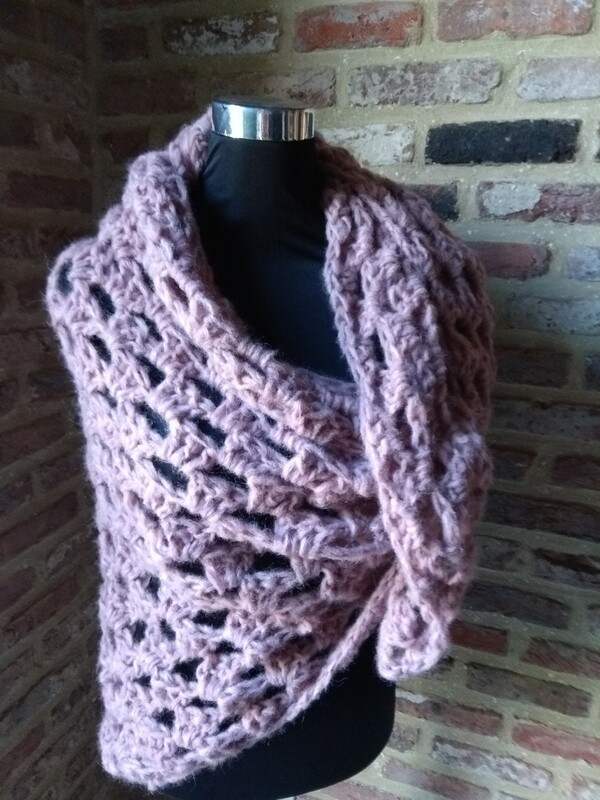 Extra grote omslagdoek Vieux roze