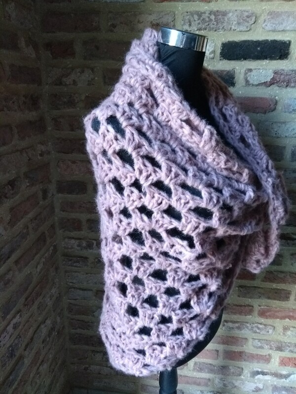 Extra grote omslagdoek Vieux roze