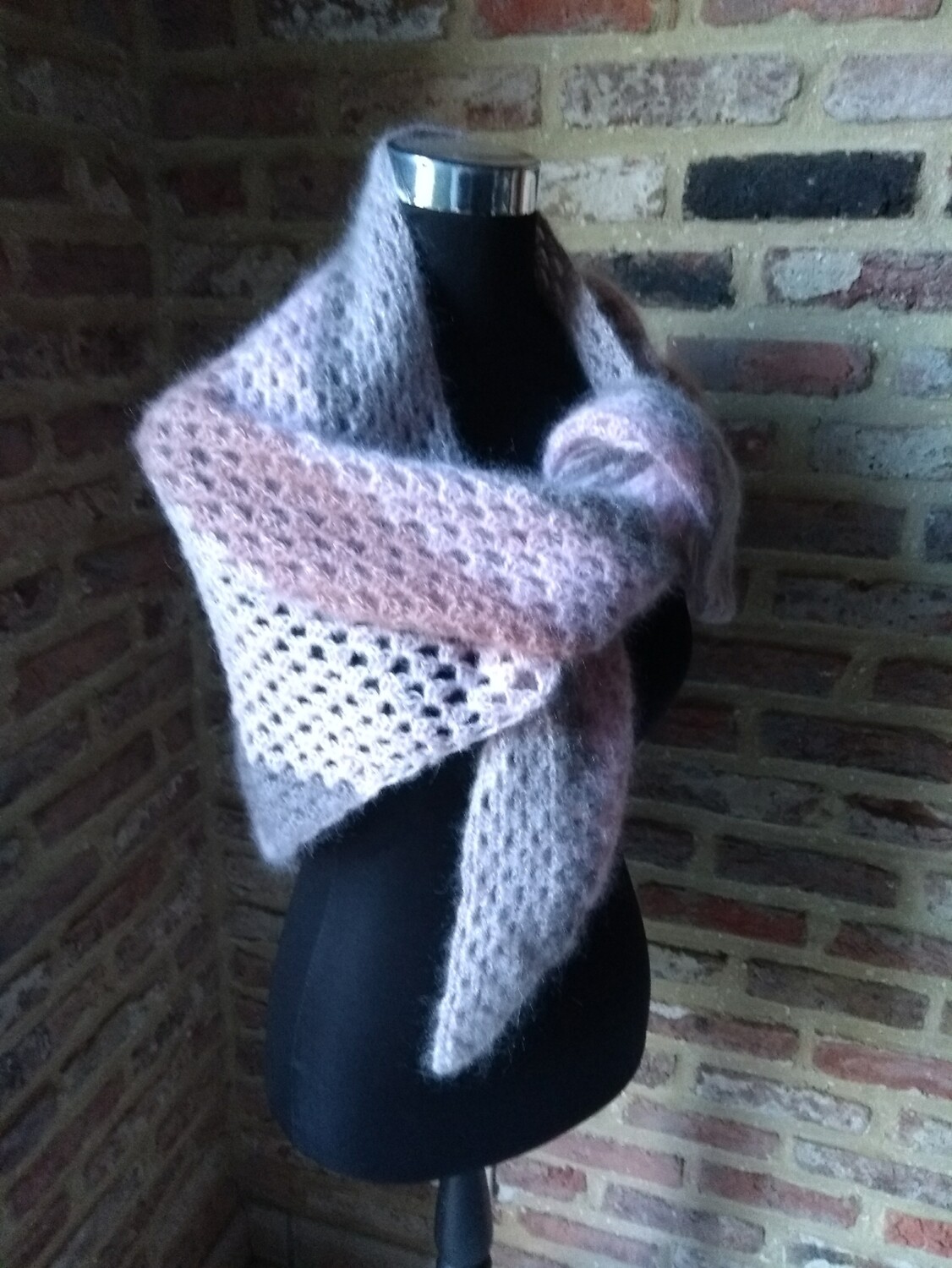 Omslagsjaal Mohair Roze tinten