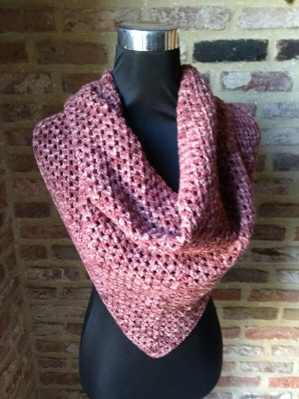 Tipsjaal Merino wol Bordeaux