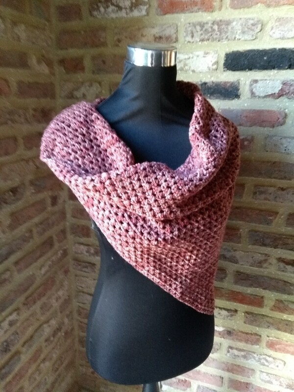 Tipsjaal Merino wol Bordeaux