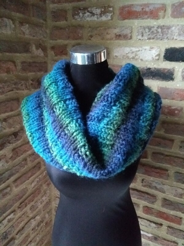 Tunnelsjaal kraag Blauw Groen