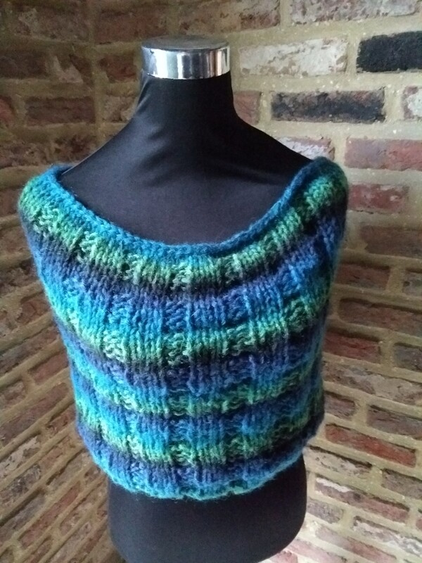 Tunnelsjaal kraag Blauw Groen