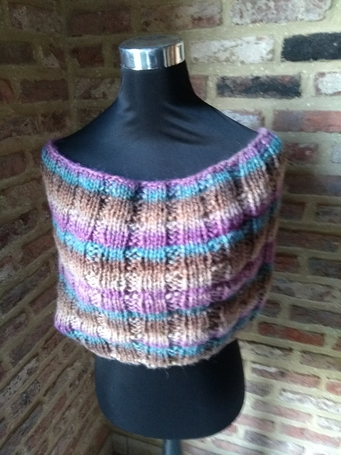 Tunnelsjaal Taupe Blauw Paars