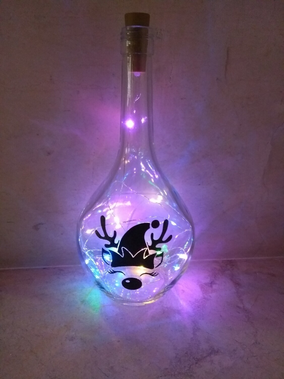 Ovale Fles met motief zwart glinster