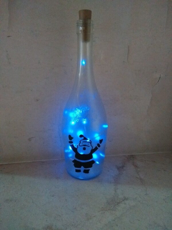 Matte fles met motief en ledlichtjes