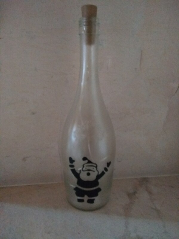 Matte fles met motief en ledlichtjes