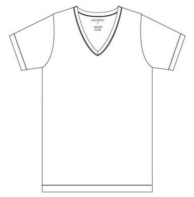 Manned T-Shirt met V-hals WIT *