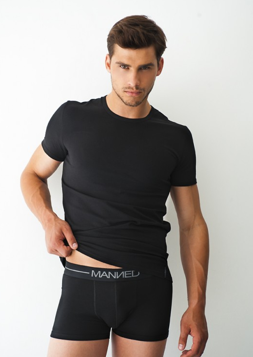 Manned T-Shirt Ronde hals ZWART *