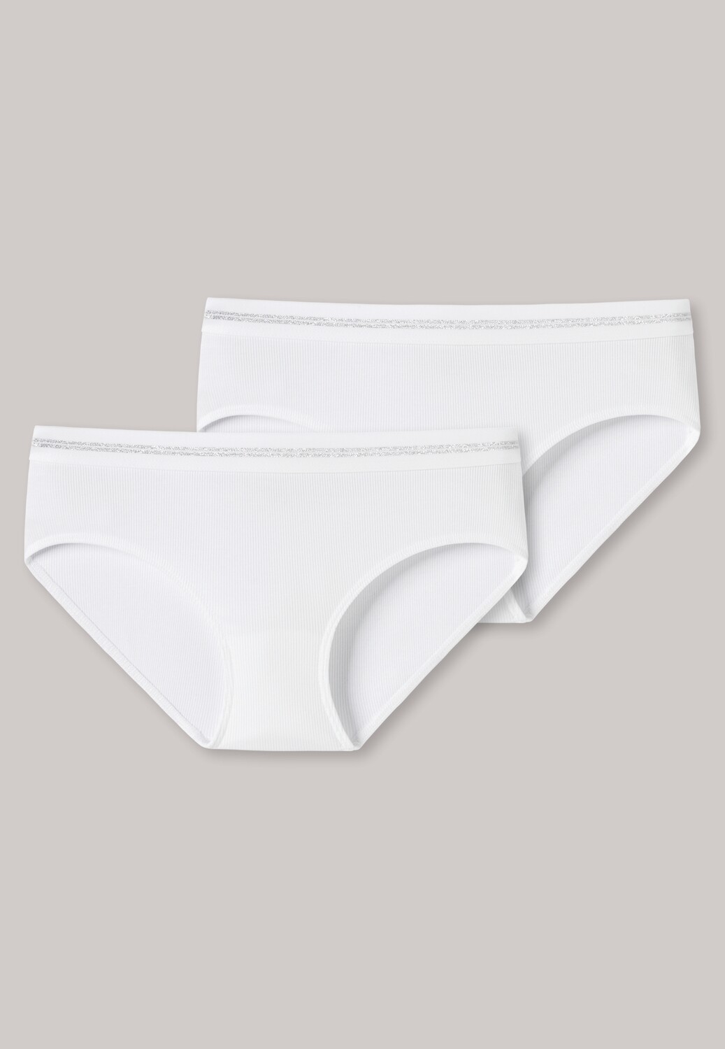 Schiesser - Panty 2-pack Dubbelribstof Long Life Cotton - Wit