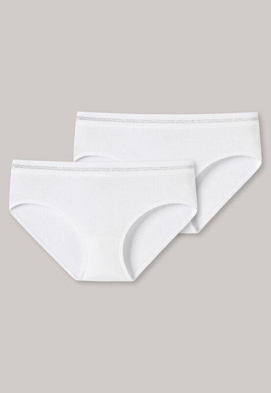 Schiesser - Panty 2-pack Dubbelribstof Long Life Cotton - Wit