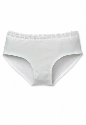Schiesser - Panty met kant dubbelrib wit - Long Life Cotton