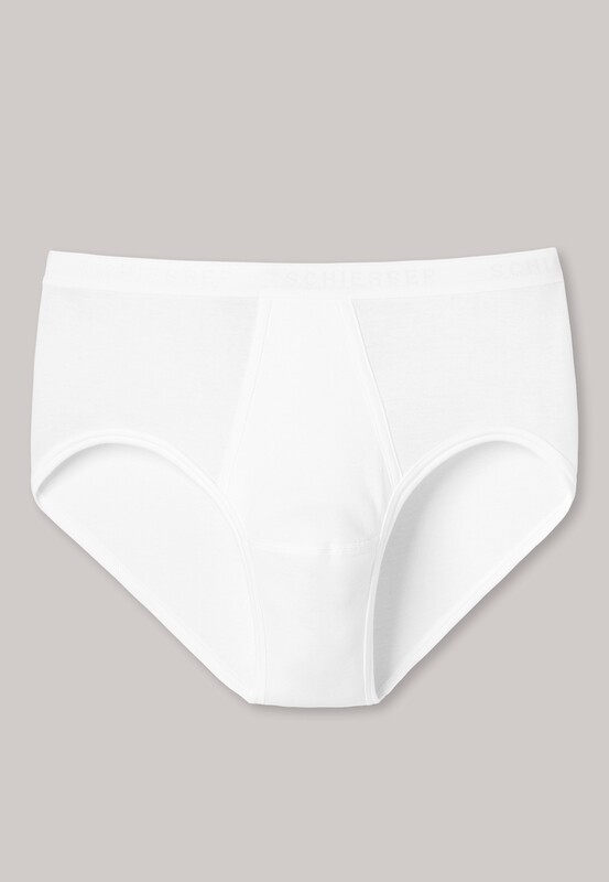 Schiesser - Sportslip met opening fijnrib wit - Original Classics