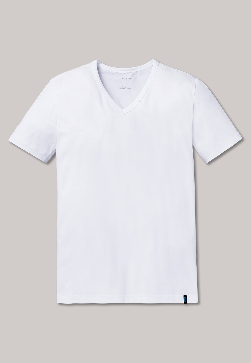 Schiesser - Shirt korte mouwen V-hals wit - 95/5