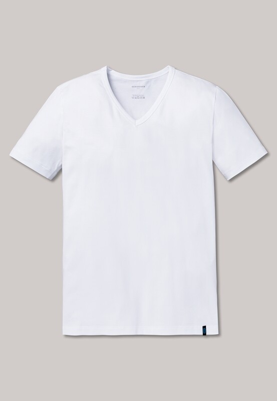 Schiesser - Shirt korte mouwen V-hals wit - 95/5