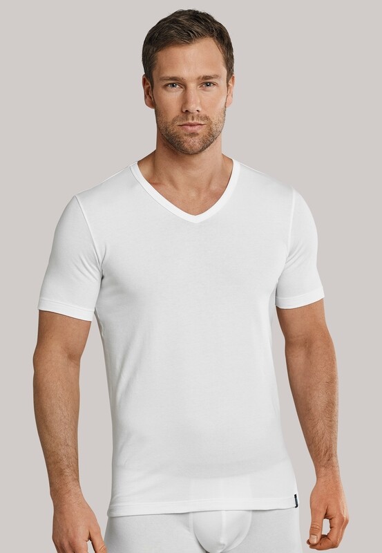 Schiesser - Shirt korte mouwen V-hals wit - 95/5