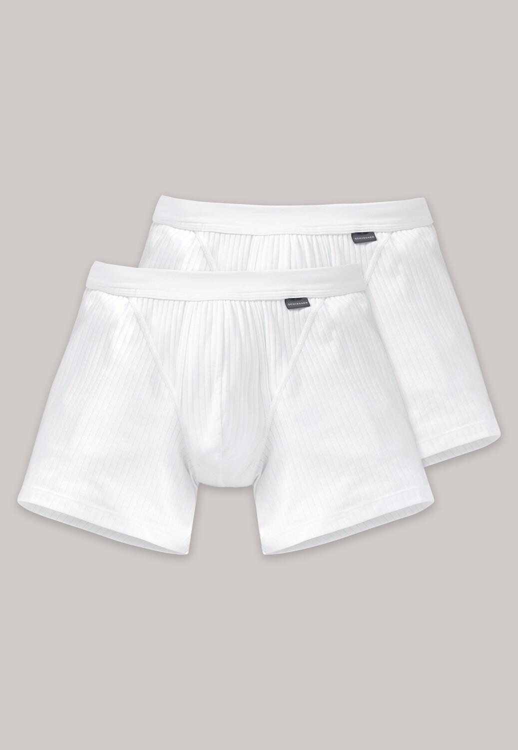 Schiesser - Short met opening 2-pack wit - Authentic