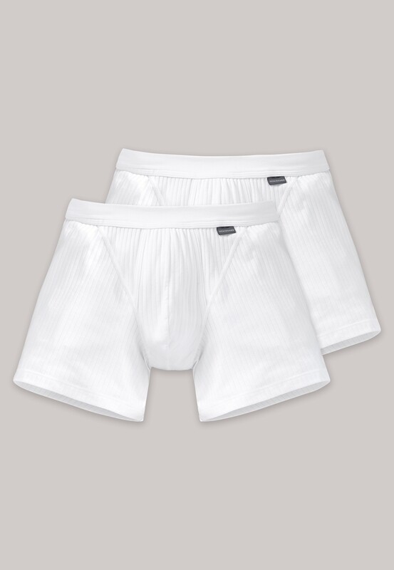 Schiesser - Short met opening 2-pack wit - Authentic
