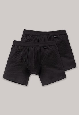 Schiesser - Short met opening 2-pack zwart - Authentic