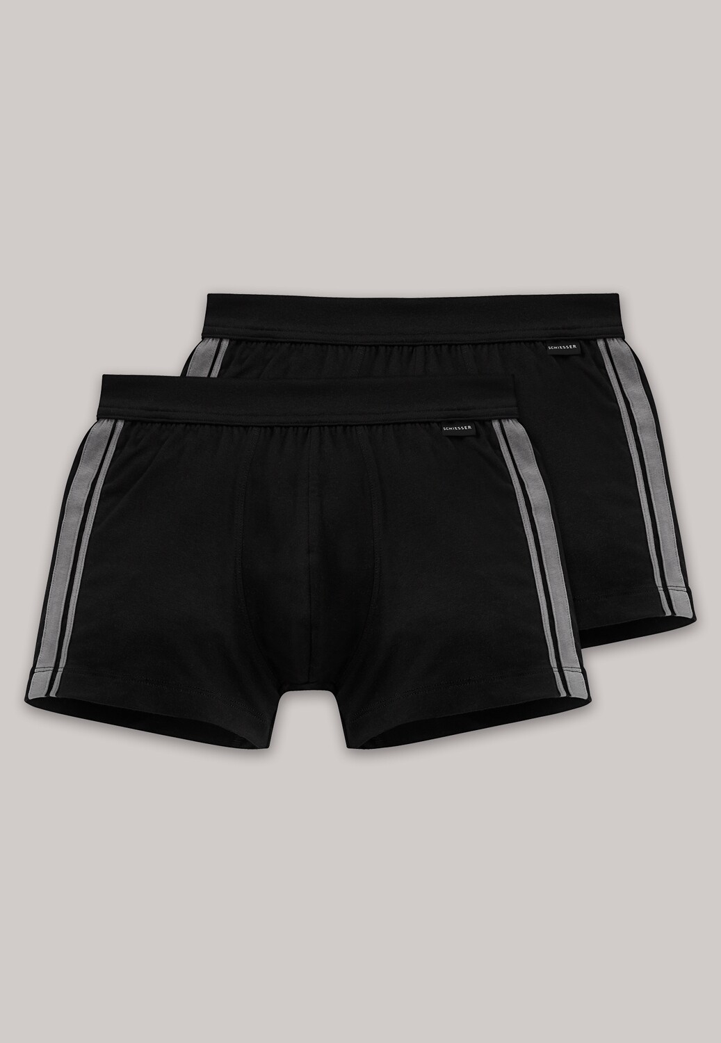 Schiesser - Short 2-pack zwart - Cotton Essentials