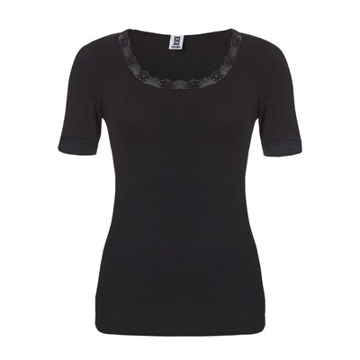 TEN CATE Dames Thermo T-shirt met kant zwart