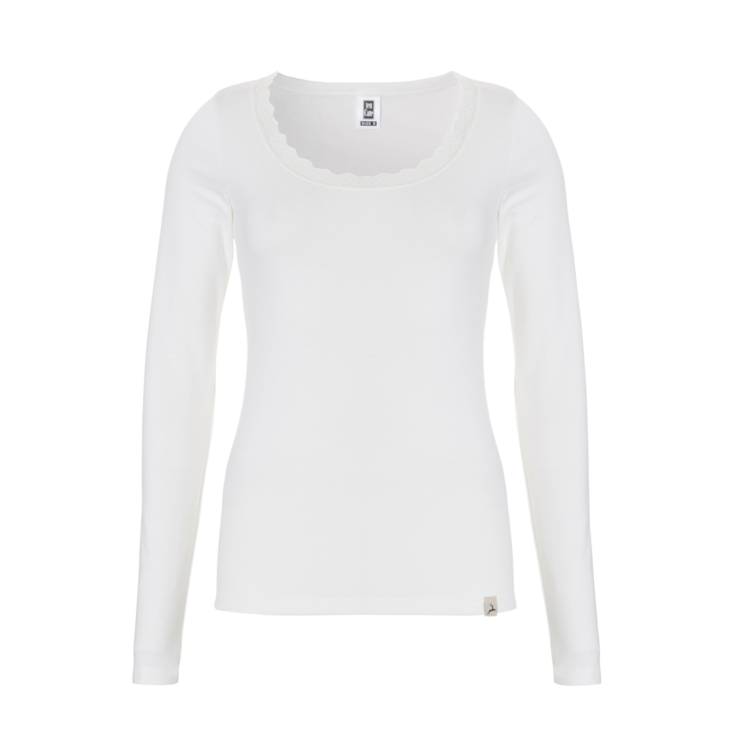 TEN CATE Dames Thermo shirt met kant wit
