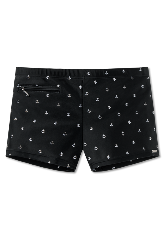 Schiesser heren zwemshort zwart anker
