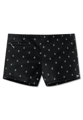 Schiesser heren zwemshort zwart anker