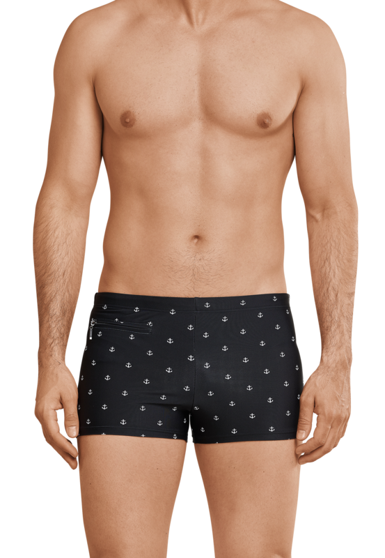 Schiesser heren zwemshort zwart anker