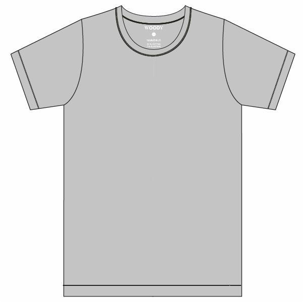 Woody Men Basic Underwear - T-Shirt ronde hals - grijs melange