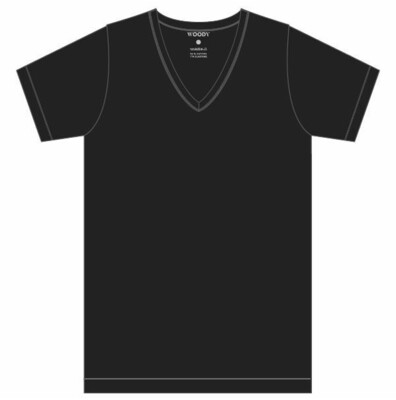 Woody Men Basic Underwear - T-Shirt V-hals - zwart